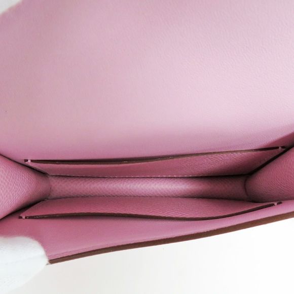 Hermes Constance Slim Compact Wallet Accessory Mauve Silvestre Silver Pink - Picture 6 of 6